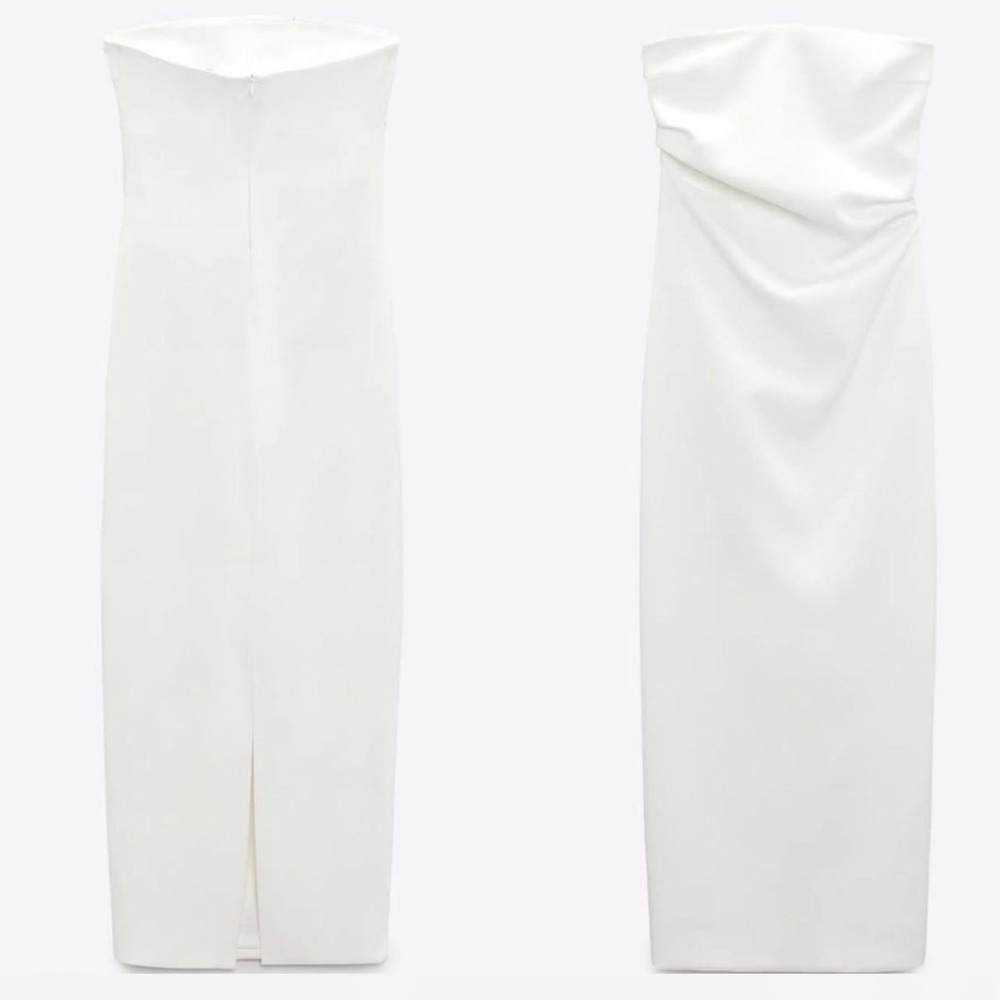 Zara Strapless Cream Dress